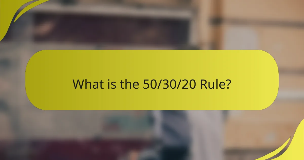What is the 50/30/20 Rule?