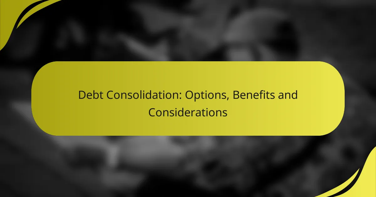 Debt Consolidation: Options, Benefits and Considerations