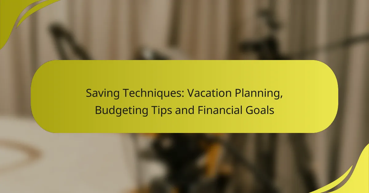 Saving Techniques: Vacation Planning, Budgeting Tips and Financial Goals
