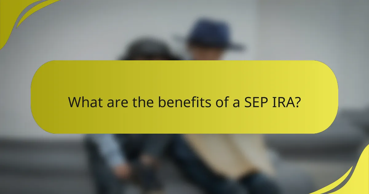 What are the benefits of a SEP IRA?