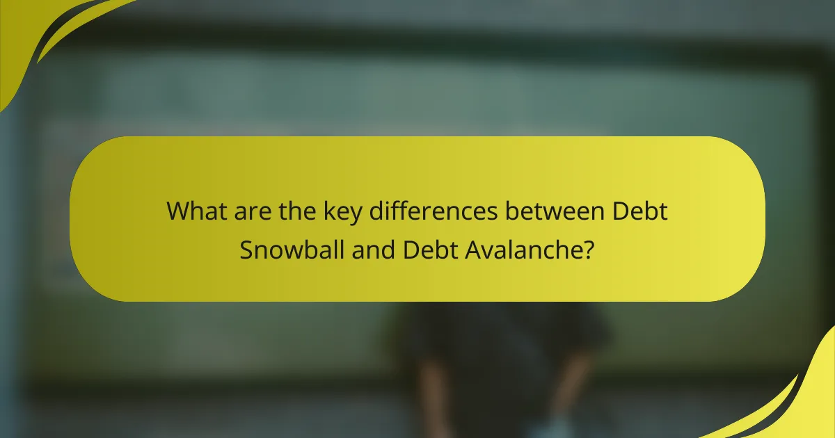 What are the key differences between Debt Snowball and Debt Avalanche?